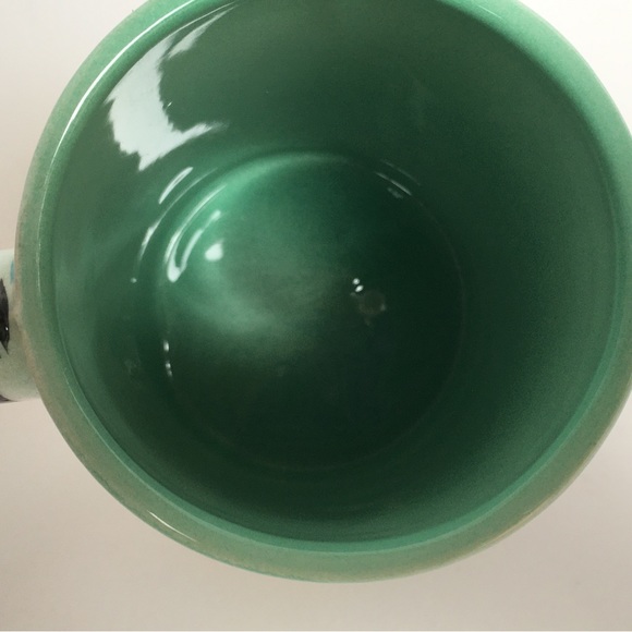 Zebra Mug Neck Handle Black White Green Ceramic Vintage 1988 Five and Dime Cup - Picture 11 of 15